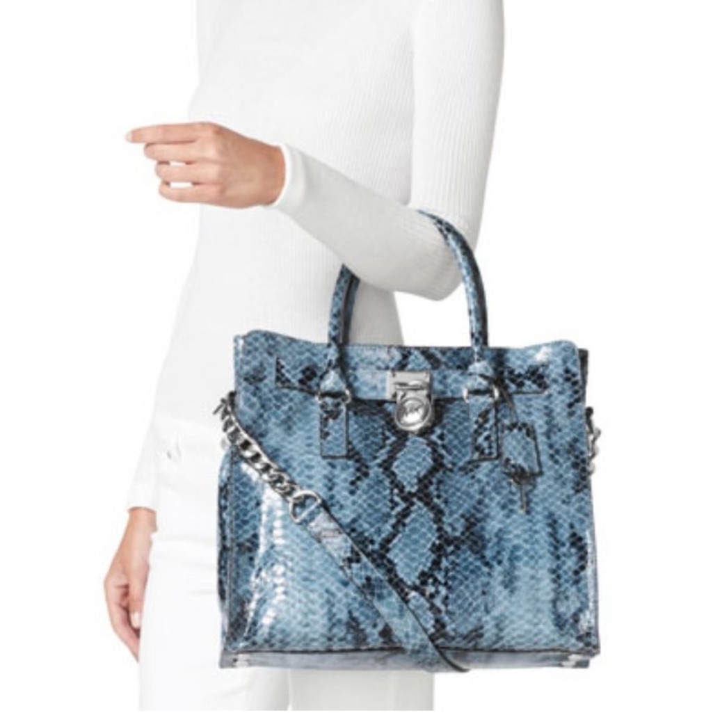 Michael’s Kors Blue Snakeskin Hamilton Bag